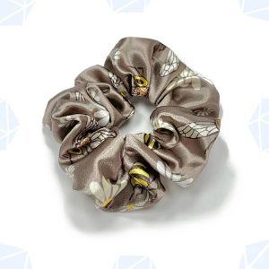 کش مو اسکرانچی ساتن ابریشم طرح عسل