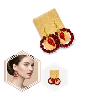 گوشواره حلقه ای طرح انار شب یلدایی