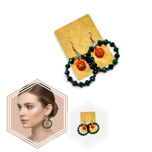 گوشواره حلقه ای طرح کدو شب یلدایی