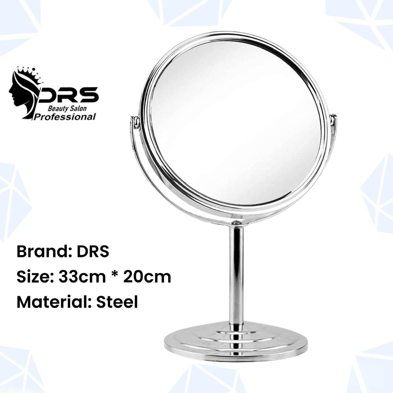 آینه آرایشی پایه دار استیل سایز بزرگ (33*20)