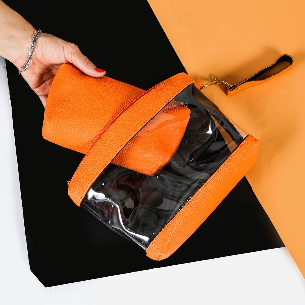 کیف آرایش طلقی دوقلو ساده