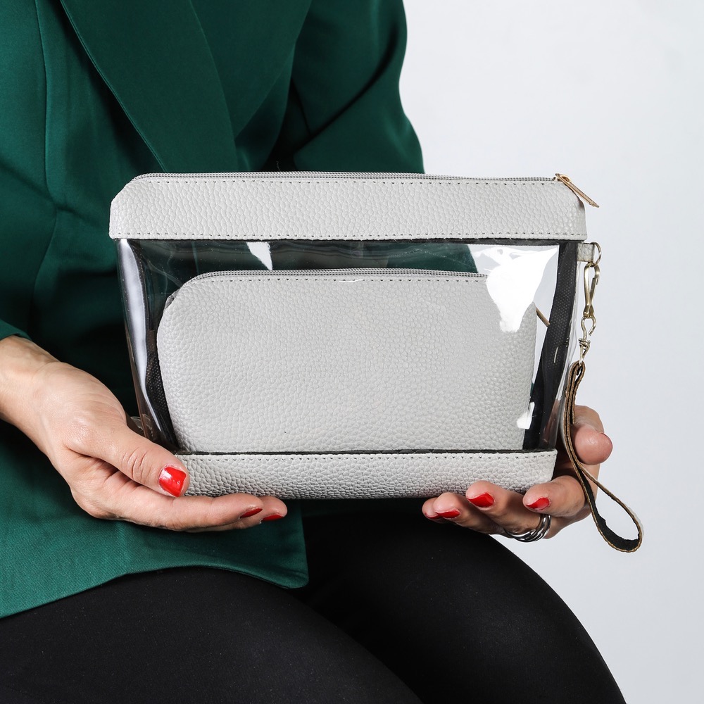 کیف آرایش طلقی دوقلو ساده