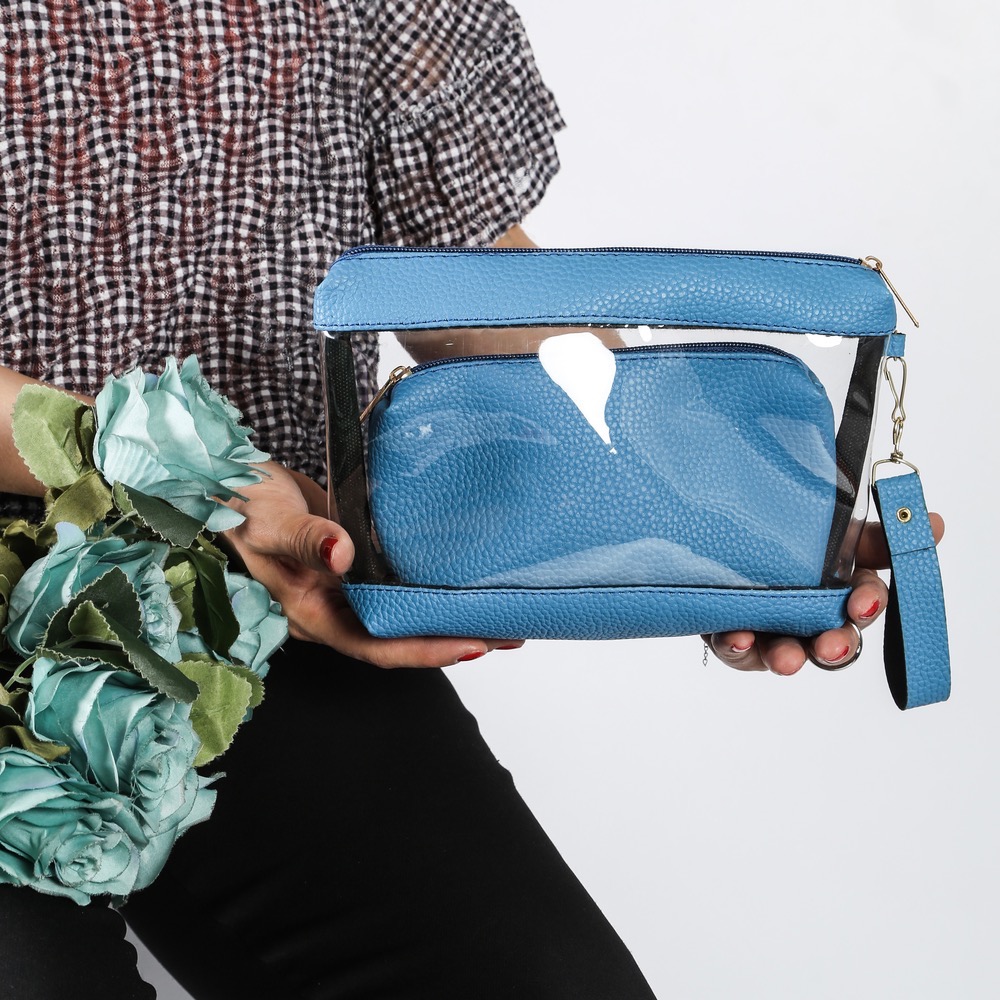 کیف آرایش طلقی دوقلو ساده